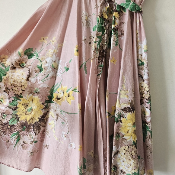 Zara pink floral collared wrap dress - Picture 6 of 8